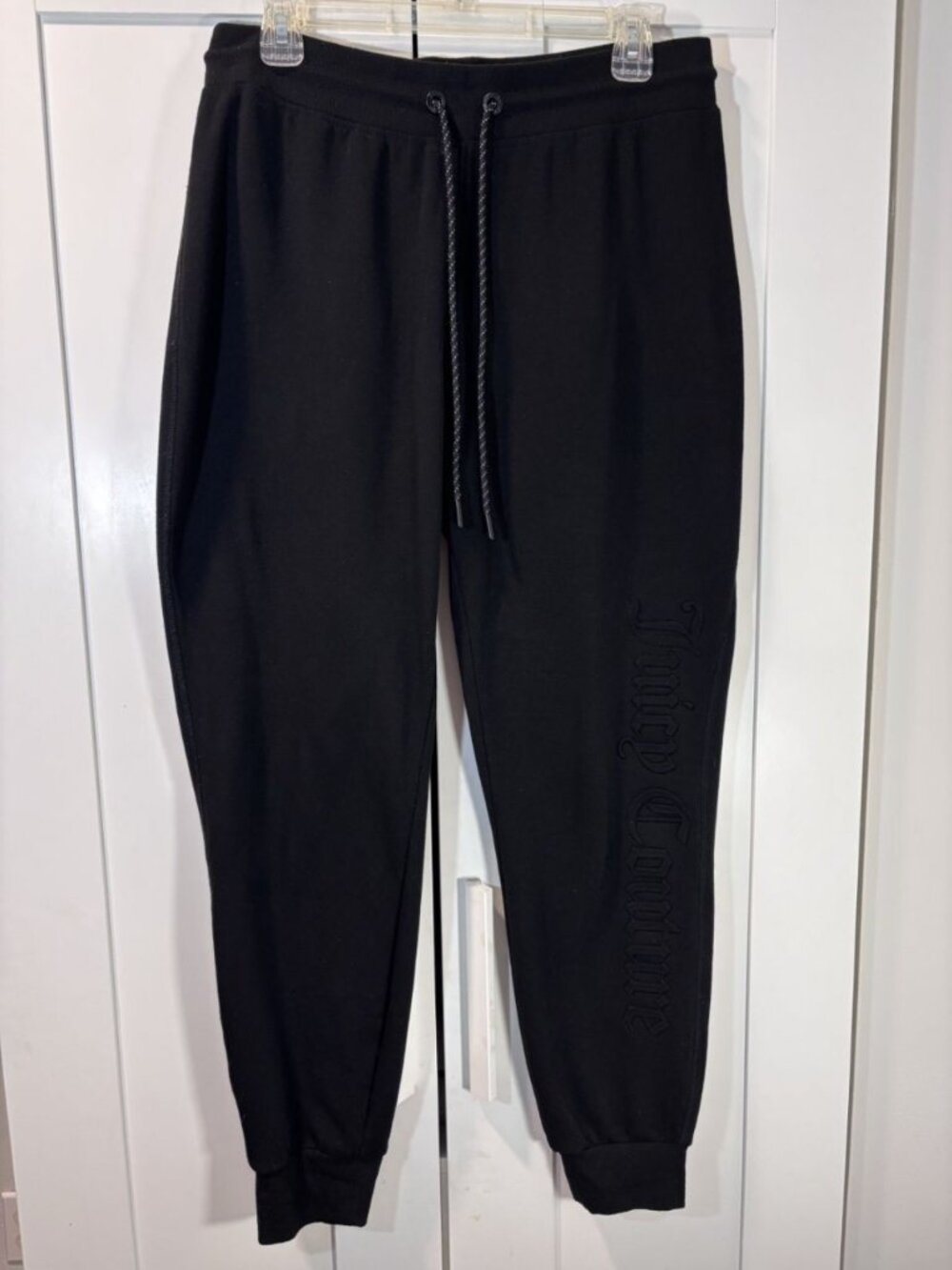 Juicy Couture Sport Sweatpants Black Joggers Women's Size Medium Soft Loungewear